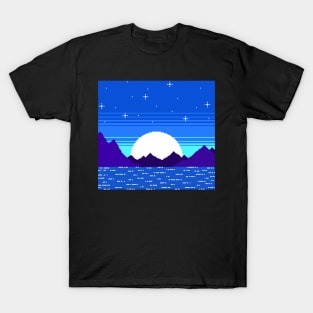 Blue Night In The Moonlit Sea T-Shirt